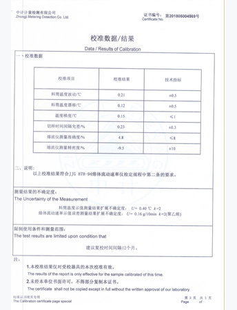 熔體流動速率儀校準數據結果